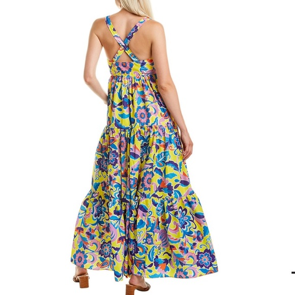 *NEW* J. CREW Tiered Taffeta Maxi Dress Yellow Floral Size 0 NWT - Picture 2 of 11
